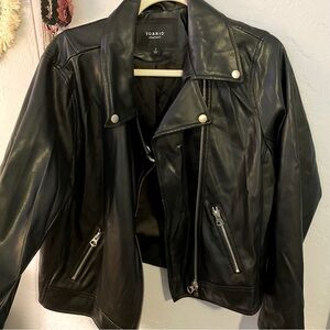Torrid Black Faux Leather 2X Cropped Moto Jacket